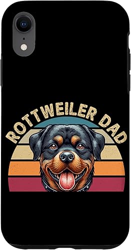 Rottweiler Dad Rottie Father Dog Parent Father's Day Retro Case for iPhone XR