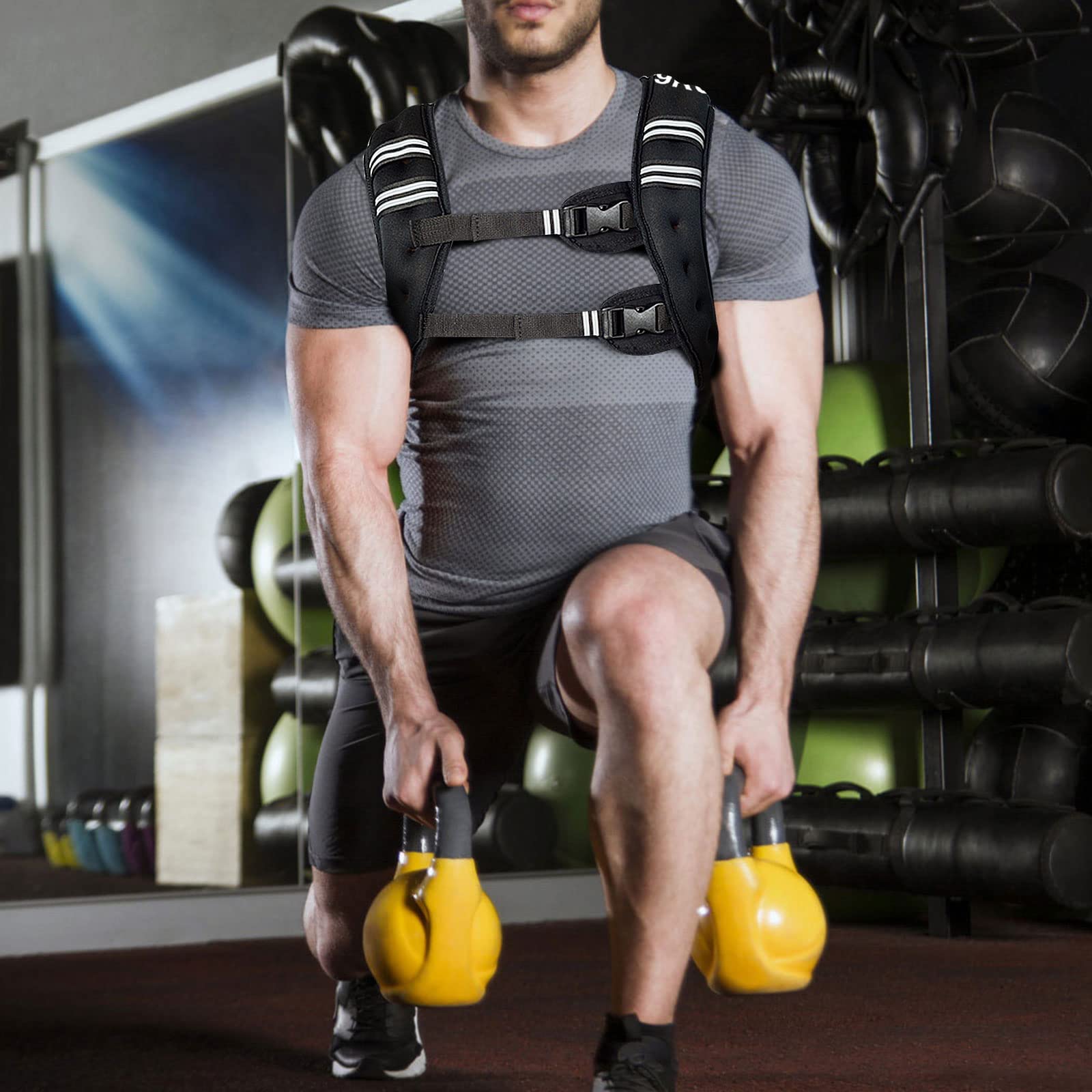 DREAMADE Gewichtsweste Trainingsweste, Fitnessweste aus SBR & Eisensand Füllung, verstellbare Laufweste mit Gurtschnalle & Schulterpads, Gewichte Weste für effektive Kraft und Ausdauertraining