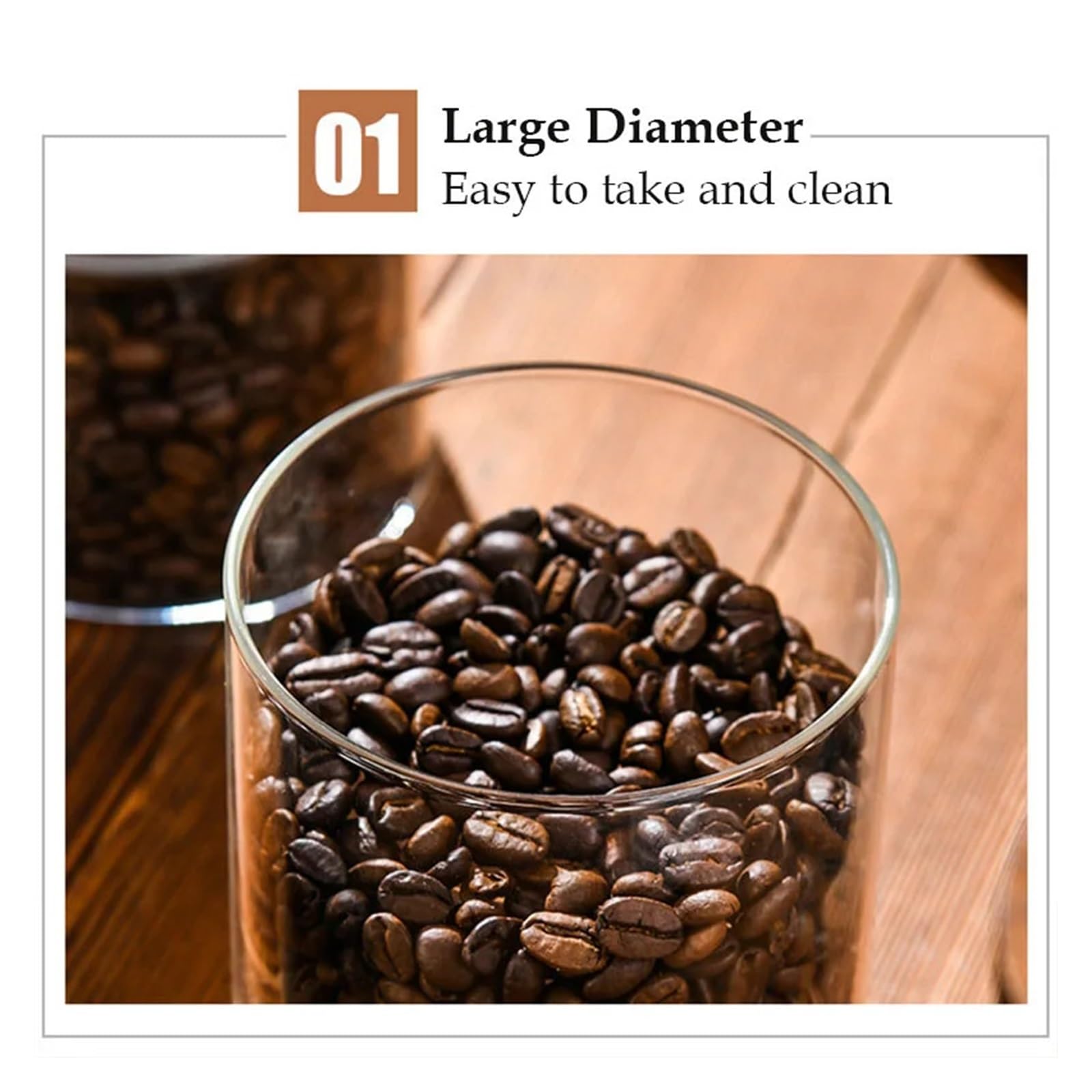 Versiegeltes Glas for Kaffeebohnen, vakuumversiegelter, wasserdichter und luftdichter Behälter, Vorratsglas for Lebensmittel, Getreide und Süßigkeiten für Kaffeebohnen, Zucker(1250ml)