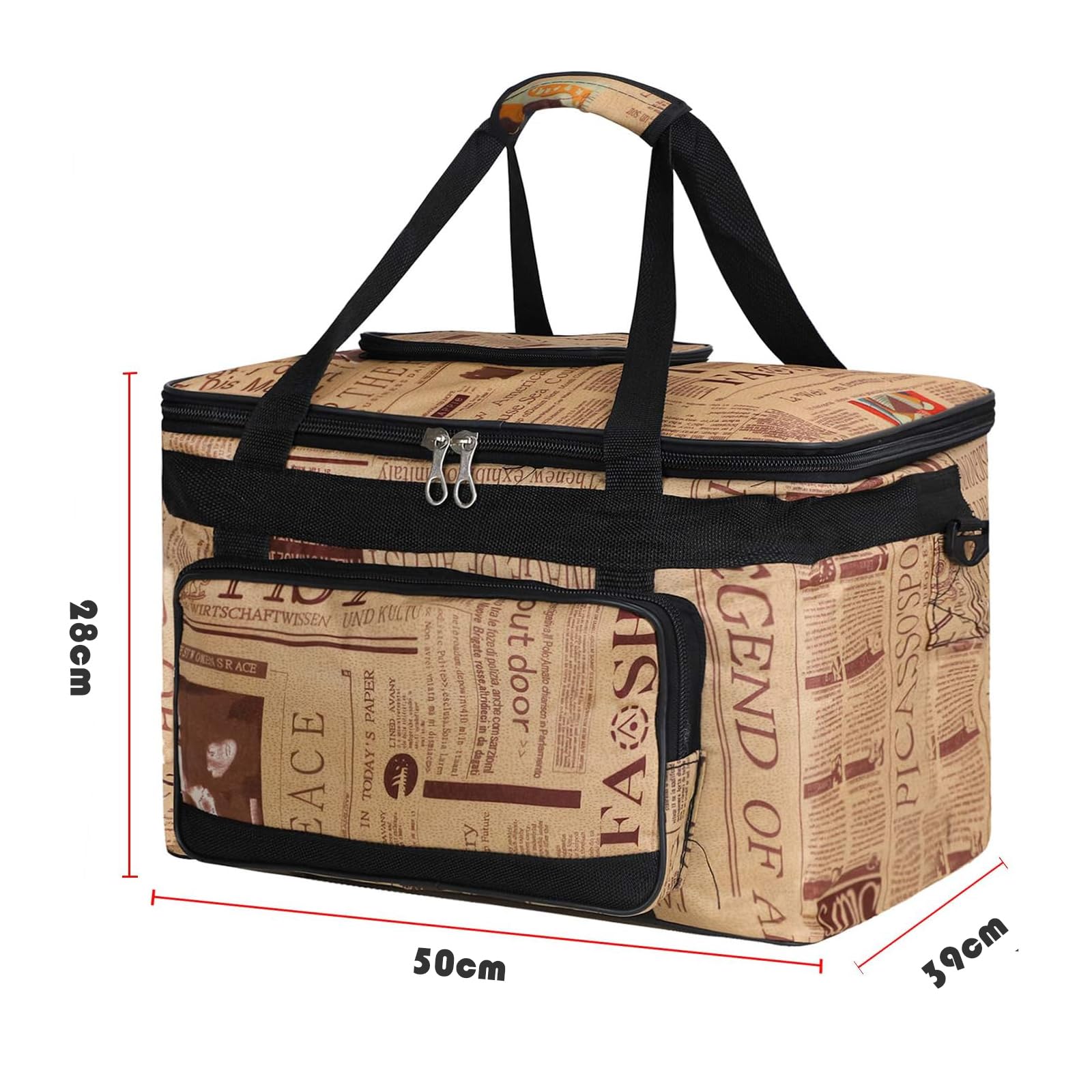 YJZQ Sac Besace pour Kit d'artist Portfolios Artiste Trousse géante pour Fournitures artistiques Sacoche Mallette Peinture Boîte Rangement rétro Style Journalistique