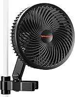 Vista 1 de Spider Farmer New Grow Tent Clip Fan 6", EC Motor, Custom 10 Dynamic Wind Speeds and 10-Level Oscillation, Weatherproof IP-54, Powerful Airflow but