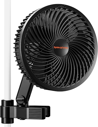 Spider Farmer Ventilador de clip para tienda de cultivo de 6 pulgadas, motor EC, 10 velocidades de viento dinámicas personalizadas y oscilación de