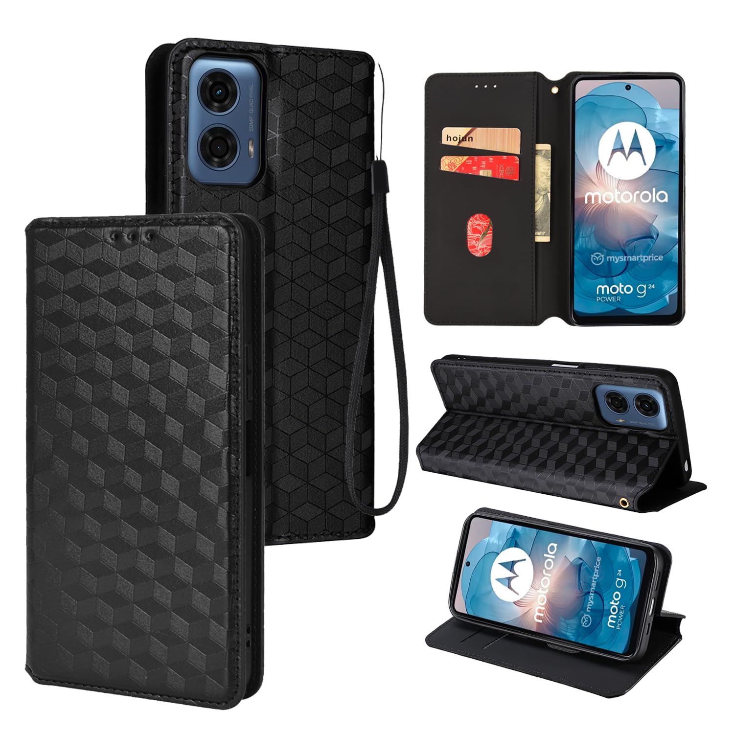 moto g 24 ケース付 Motorola Moto G24/G04 用 本革風 PUレザー TPU 手帳型 保護