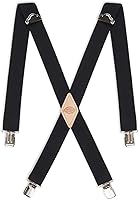Dickies Men's 1-1/4" Solid X-Back Clip Suspenders - Adjustable Heavy-Duty Clips, Up to 42" Fit for Work & Casual