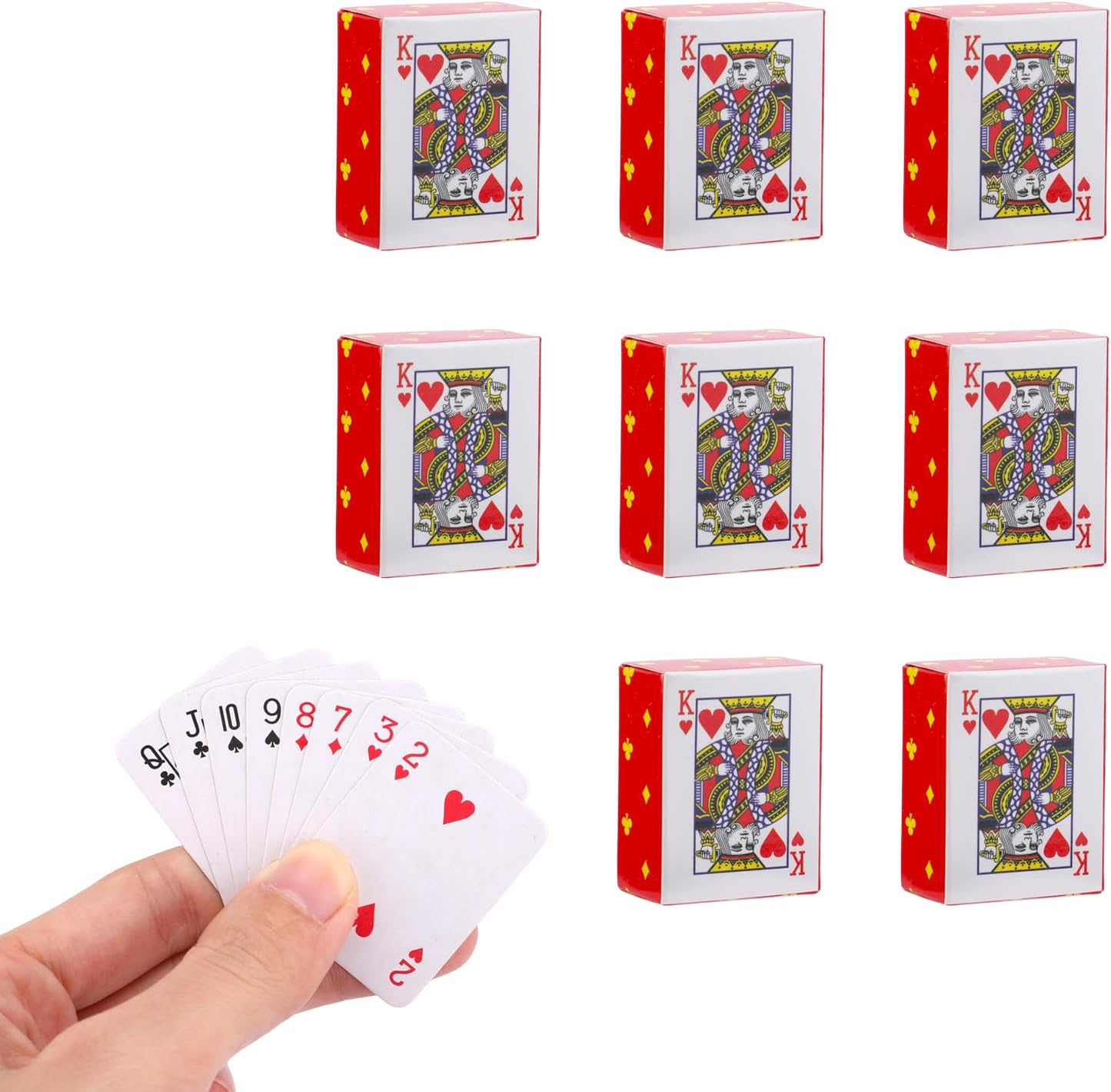 8 Decks Mini Playing Cards,Party Funny Smal Playing Cards,Miniature Poker Cards,Mini Poker Games for Adults,Party Tiny Deck of Novelty Party Gifts for Christmas Halloween(Small)