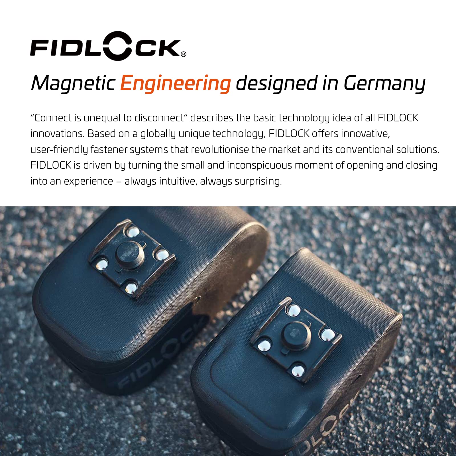 FIDLOCK Push Bag 600 Incl.Push Saddle Base Black BIDONES Y PORTABIDONES, Adultos Unisex, Negro, ESTANDAR