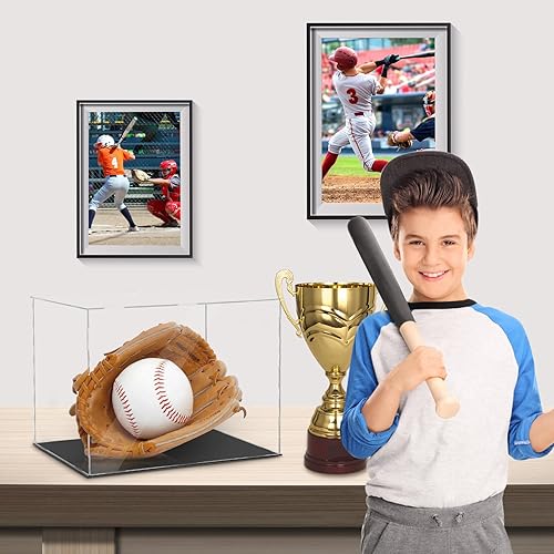 Miniatura 8 de Atiloy Vitrina de casco de fútbol de tamaño completo acrílico transparente para sombrero de béisbol, vitrina de protección a prueba de polvo para