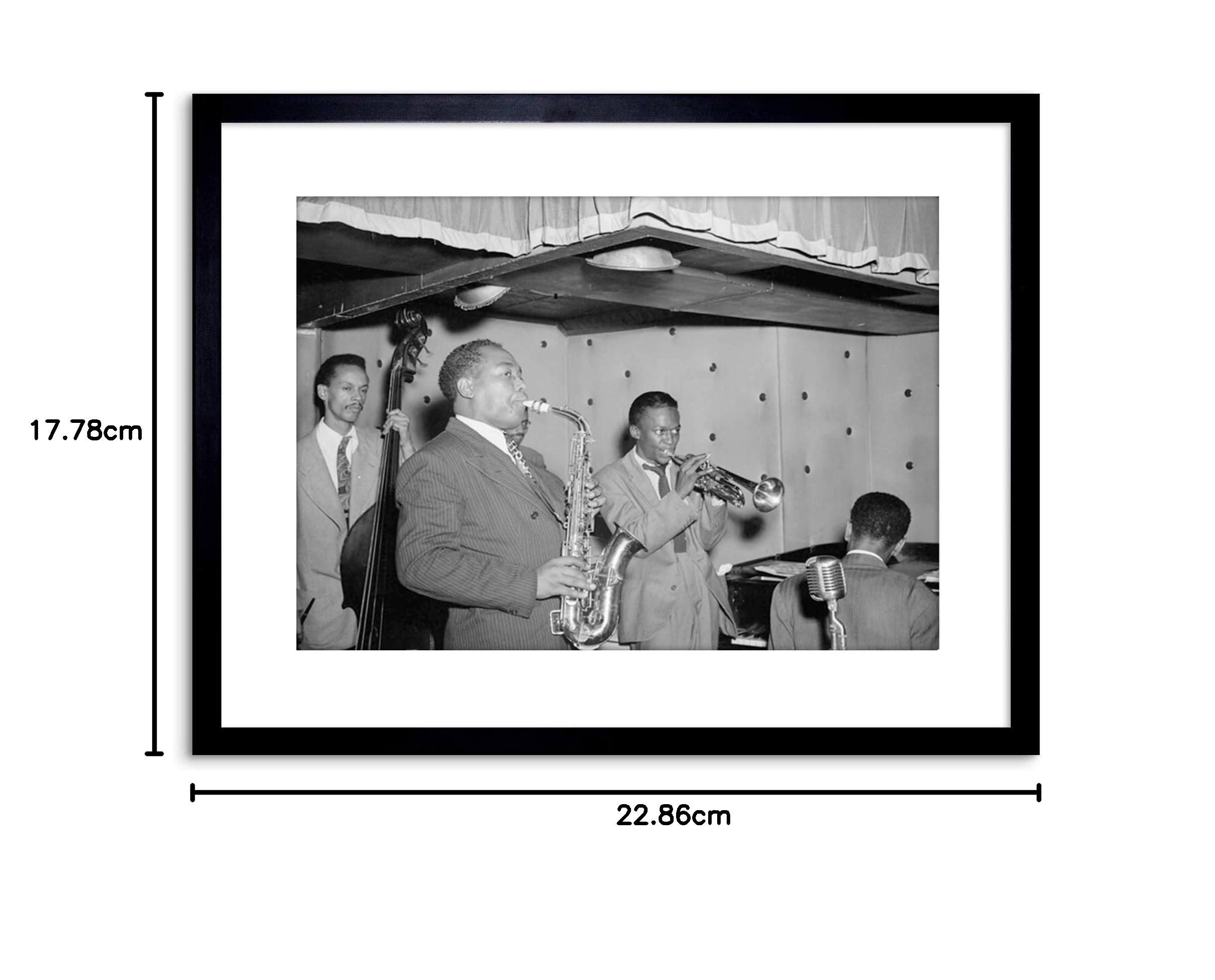 Poster Incorniciato Vintage Musica Jazz Parker Davis Group - 12x16 Pollici, Cornice Nera/marrone/bianca - 4