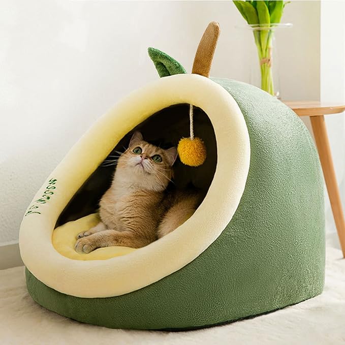 Cama Cueva Suave Forma Aguacate para Gatos y Perros Pequeños Lavable miniatura 2