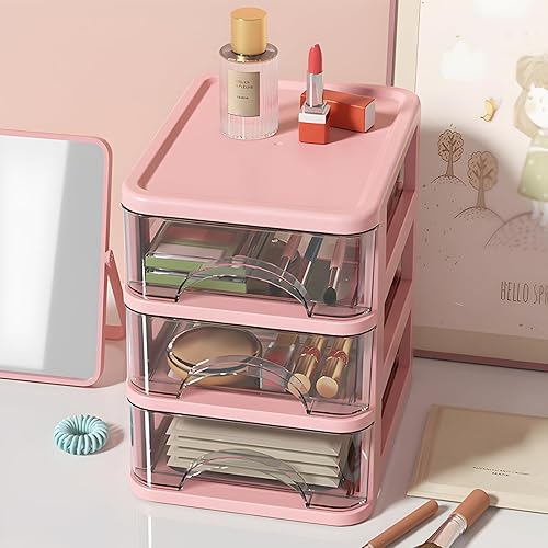 Miniatura 11 de Organizador de Almacenamiento de 4 Cajones para Escritorio, Organizadores de Cajones de Escritorio de Plástico para Maquillaje, Artículos de