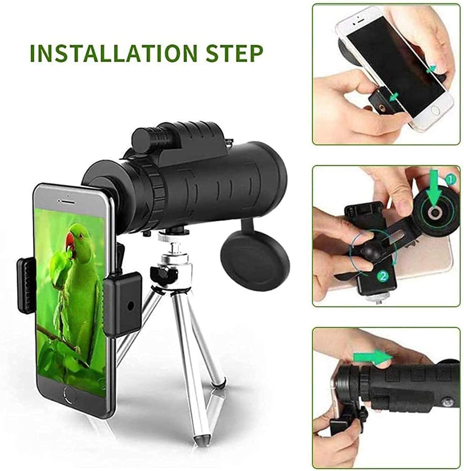 Telescope 40X60 Zoom Optical with Tripod & Holder High Power Spotting Scope with BAK4 Prism for Adults Men Bird Watching HD
