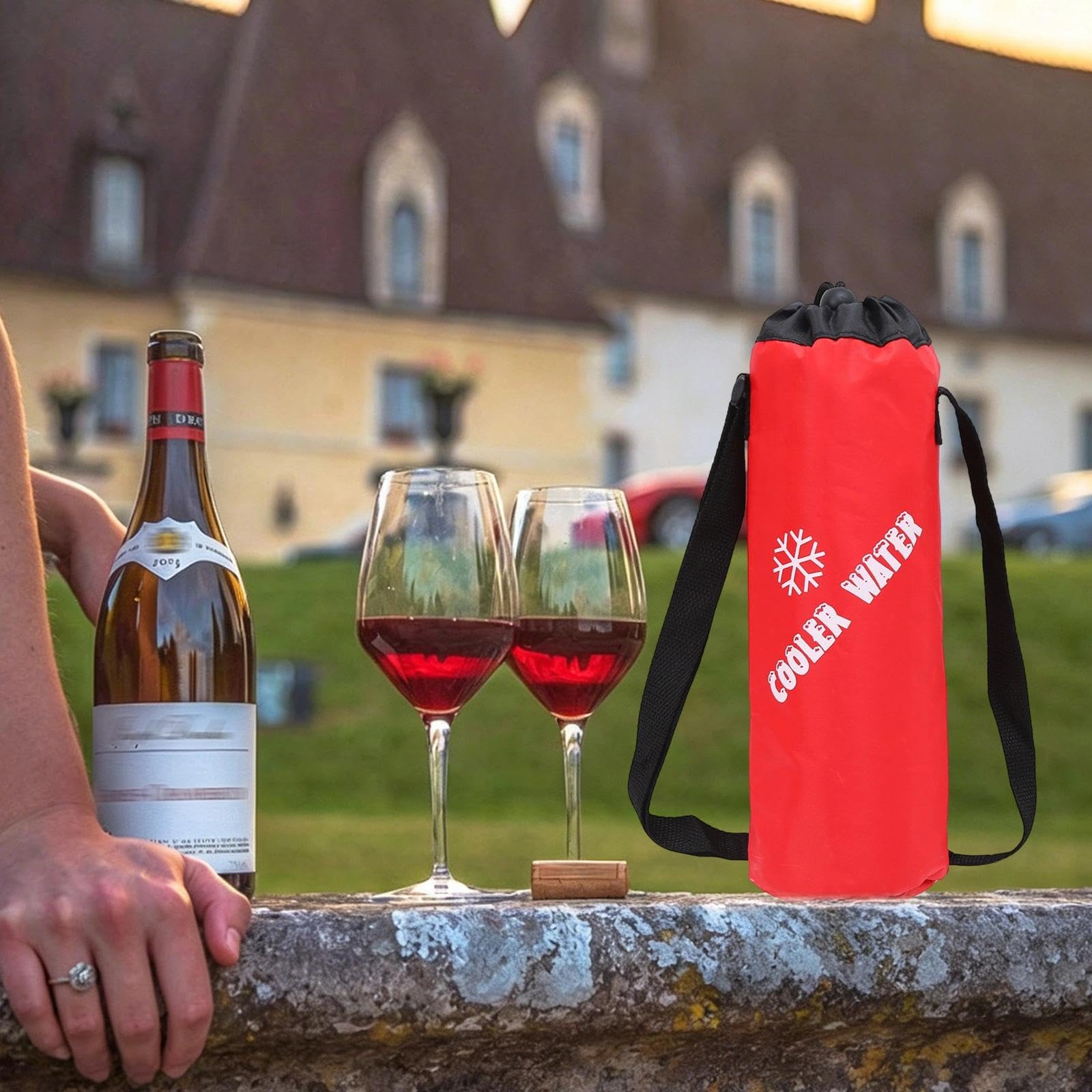 2PCS Borsa per Bottiglia Termica, Borsa Portatile per Bottiglia D'acquada 1.5 l, Piccola Borsa Termica per Bevande con Tracolla Regolabile per Esterni, ViaggiS
