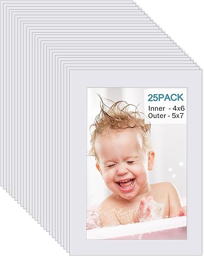 Miniatura 28 de Egofine Paquete de 14 tapetes blancos de 11 x 14 pulgadas, marco mate para fotos de 8 x 10, sin ácidos, grosor de 0.047 in, con corte biselado