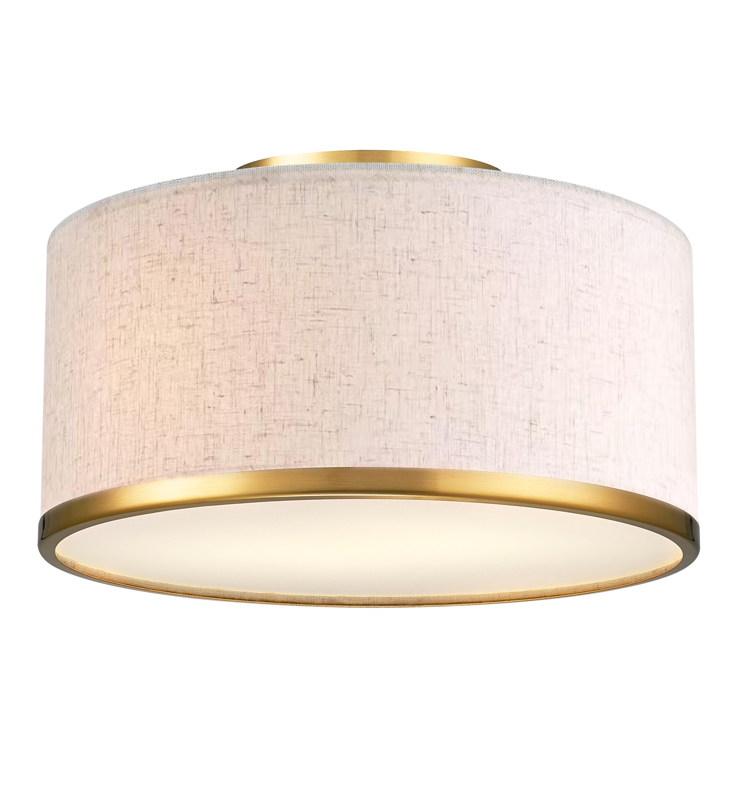 Hamilyeah 2 Light Flush Mount Celing Light Fixture with Fabric Shade 12 inch Drum Light Fixture Celing Mount