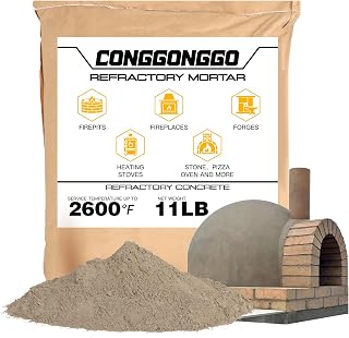2600°F Refractory Mortar 11 lbs - Air Set Fire Brick Cement for Fireplace Stove Pizza Oven Kiln Forge Repair