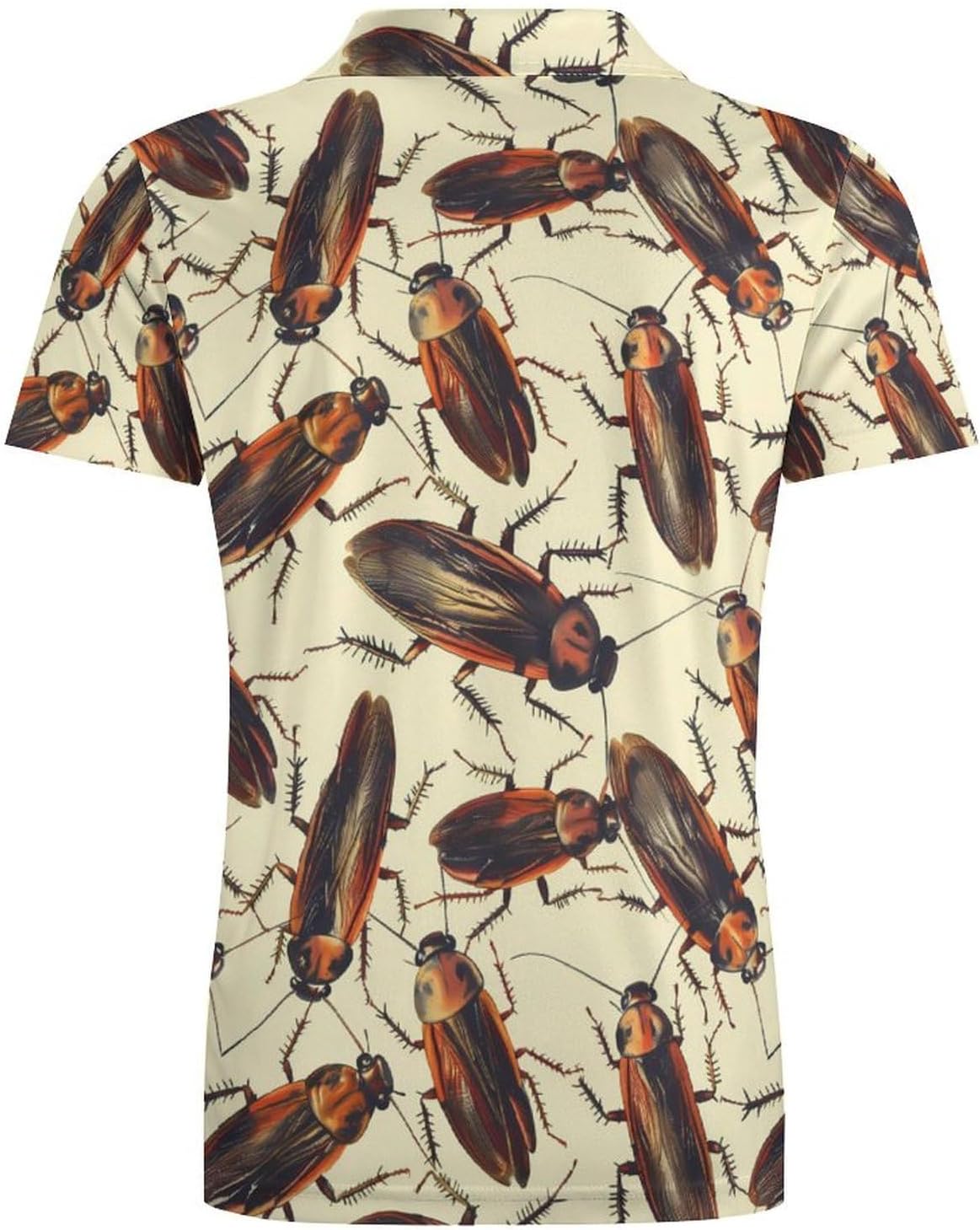 Cockroach Novelty Men's Short Sleeve Shirt Golf Tennis Shirts Work T-Shirt Sport Tee