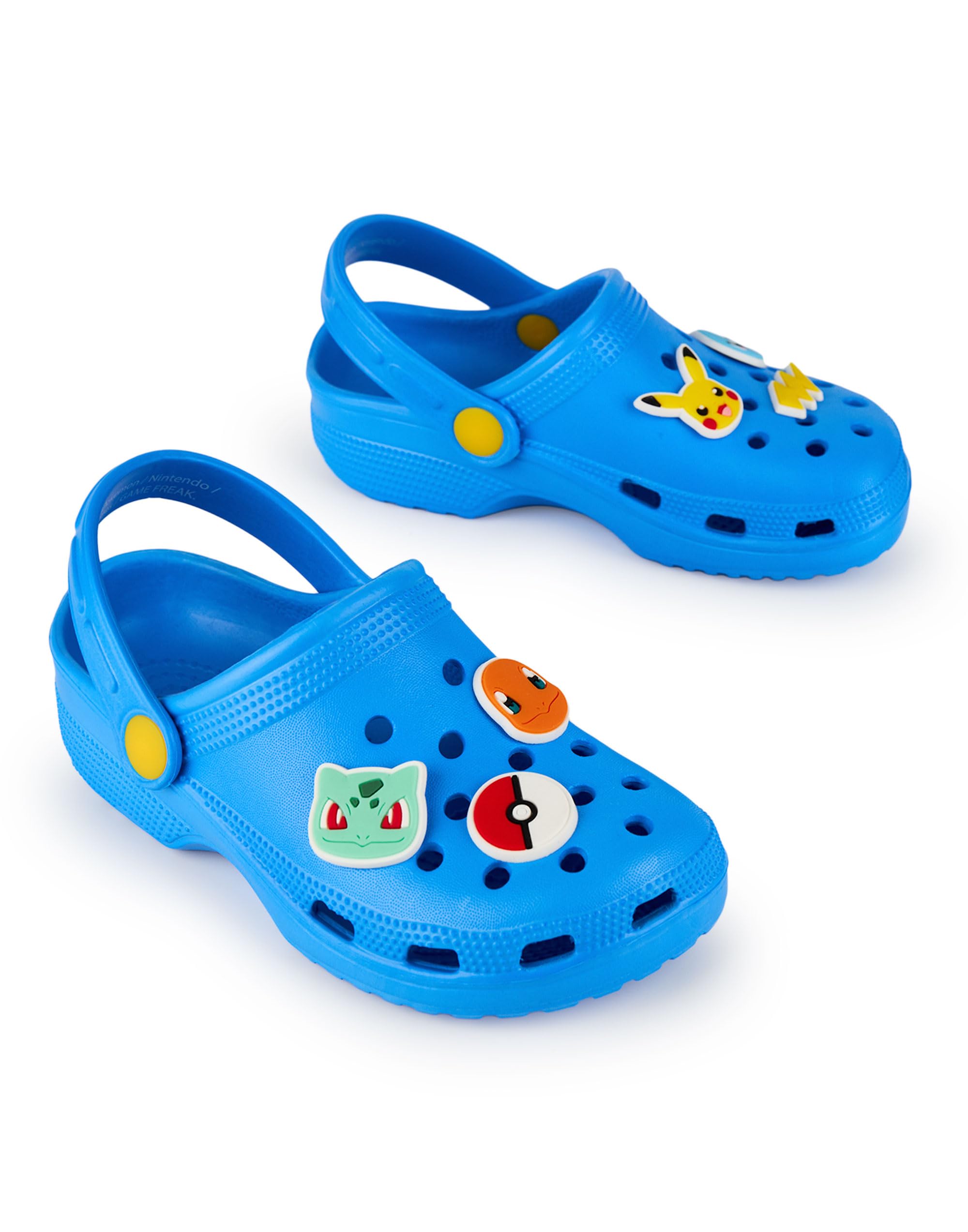 Pokémon Zuecos para Niño Calzado Infantil sin Cordones Azul Pikachu Charmander Squirtle Sandalias Chancla Correa Ajustable
