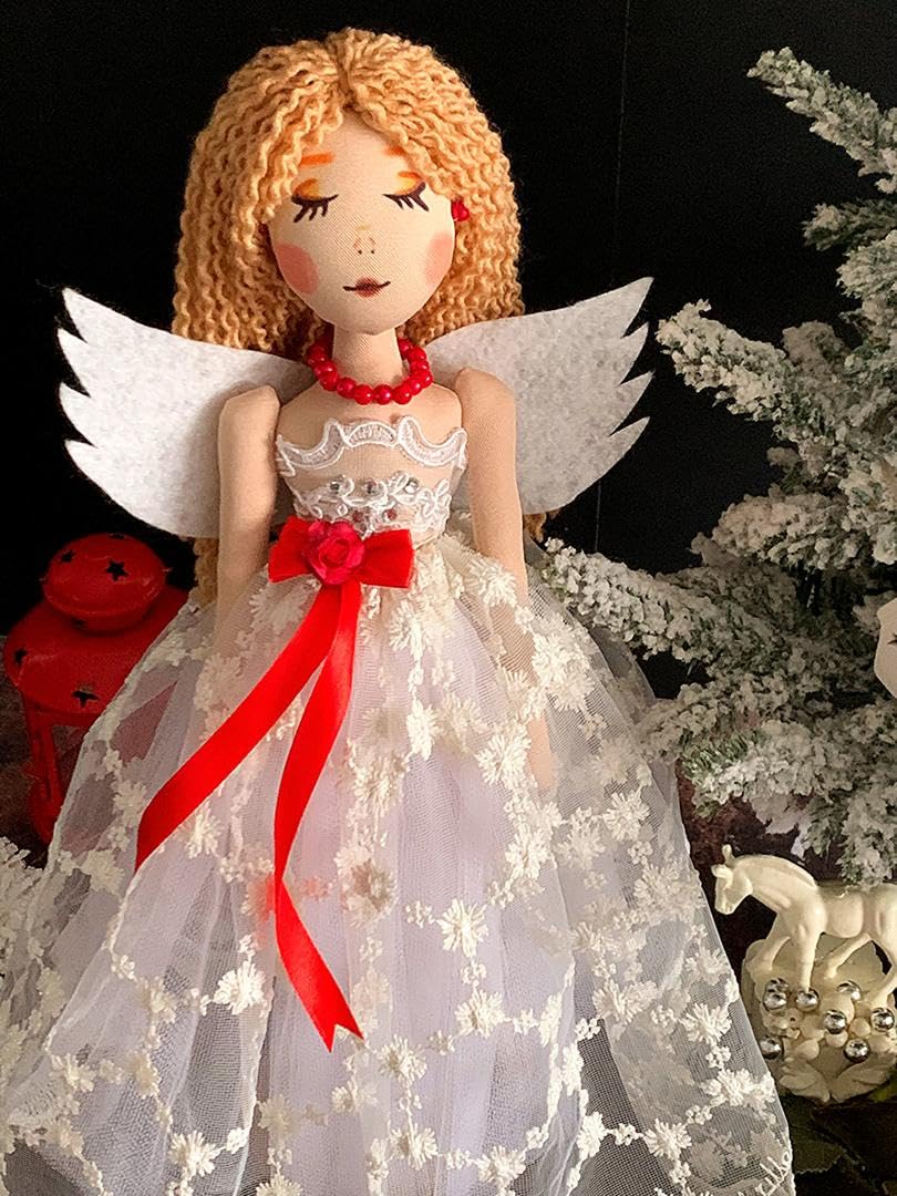 Handmade 45cm Christmas Angel Tree Topper - Elegant Xmas Decoration for Weddings & Special Occasions, Multicolour, 10-45CM - Image 2