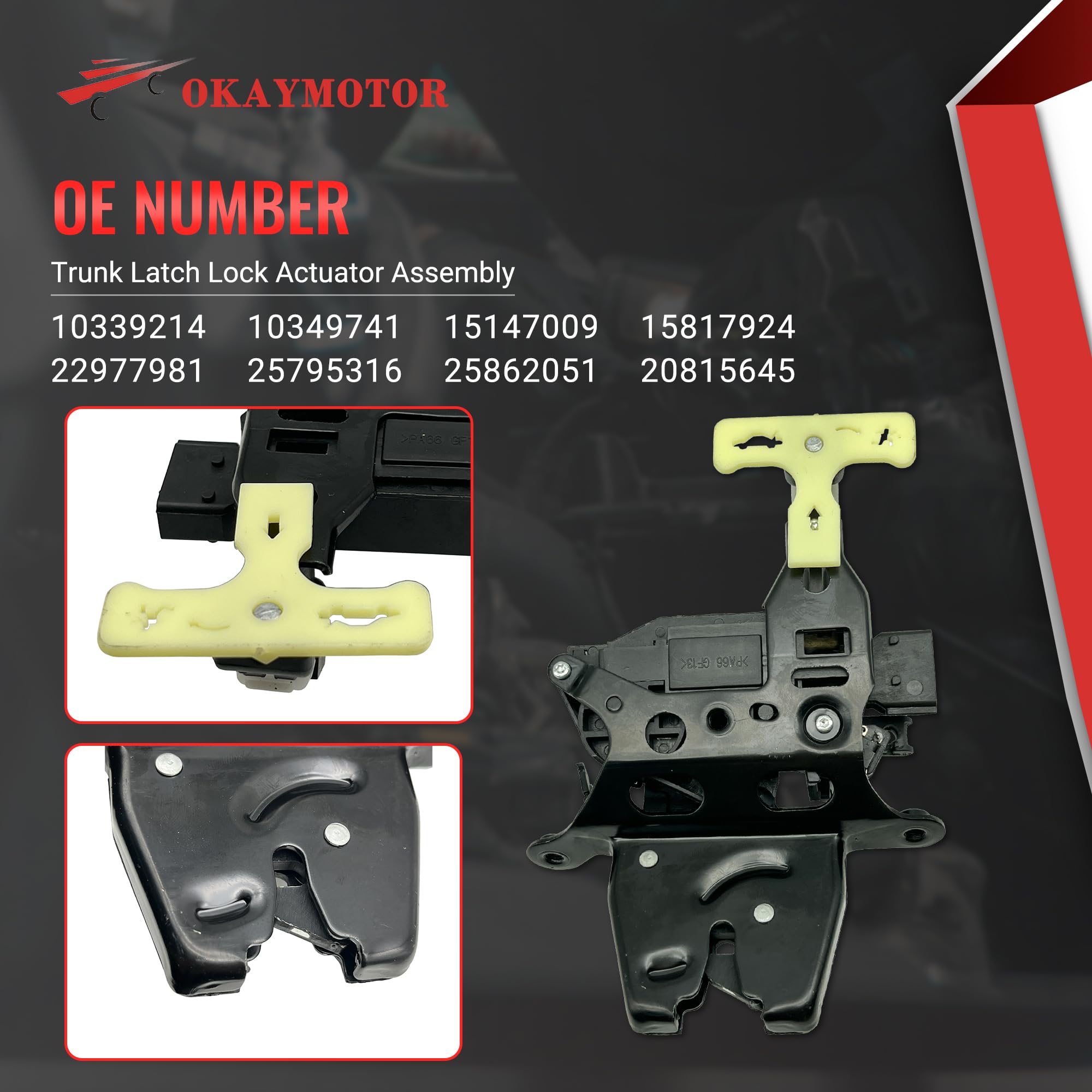 06-11 Buick LUCERNE TRUNK LID LATCH POWER LOCK ACTUATOR RELEASE 20815645