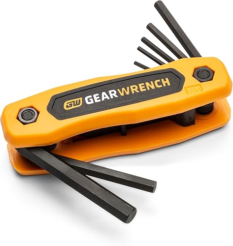 GEARWRENCH 83506 Juego de llaves hexagonales plegables métricas de 8 piezas