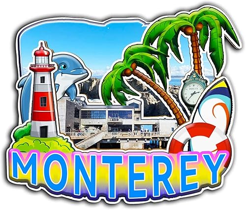 Monterey - Imán de madera para nevera, diseño 3D de California, Estados Unidos, para viajes, coleccionables, recuerdos, decoración hecha a mano -2138