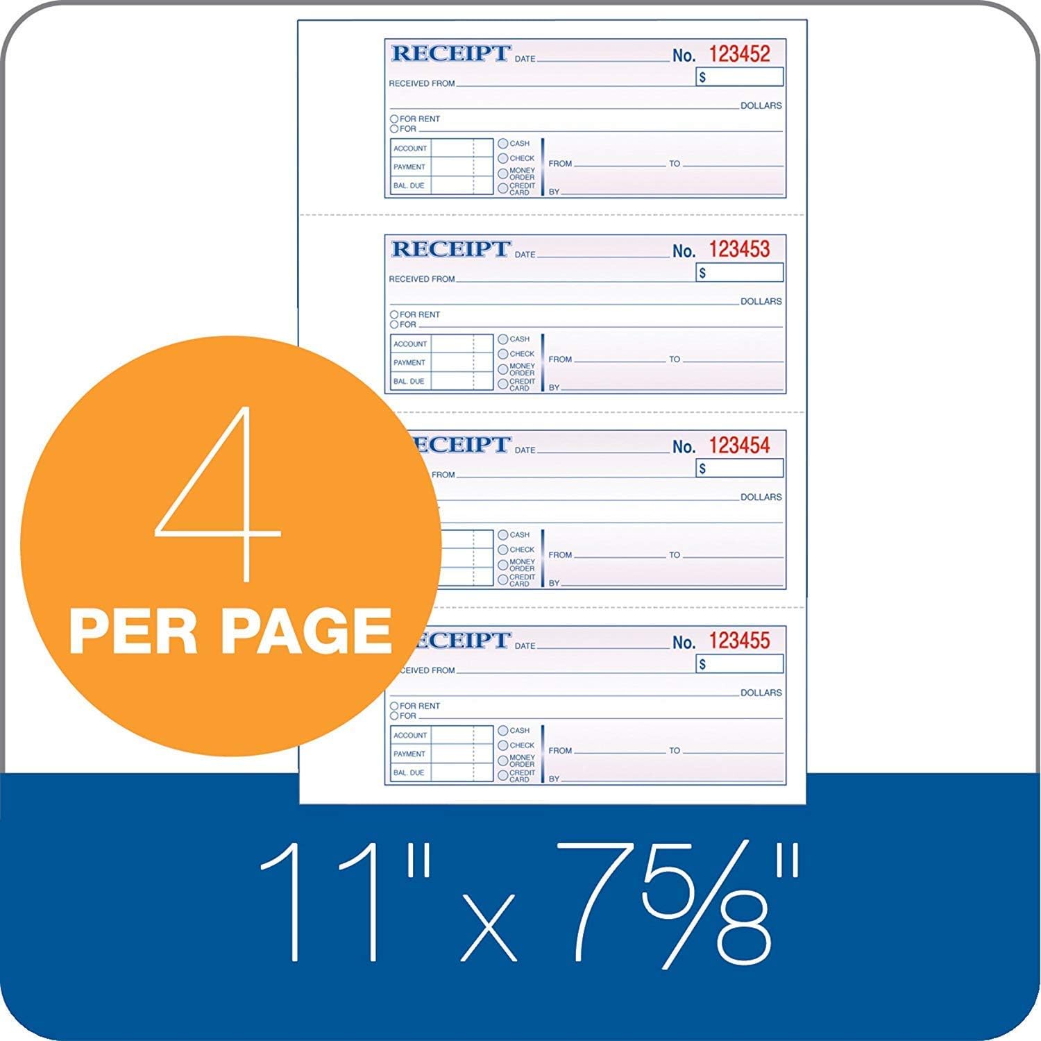 Adams Money and Rent Receipt Book, 3-Part (3-Pack/ 15 Total)