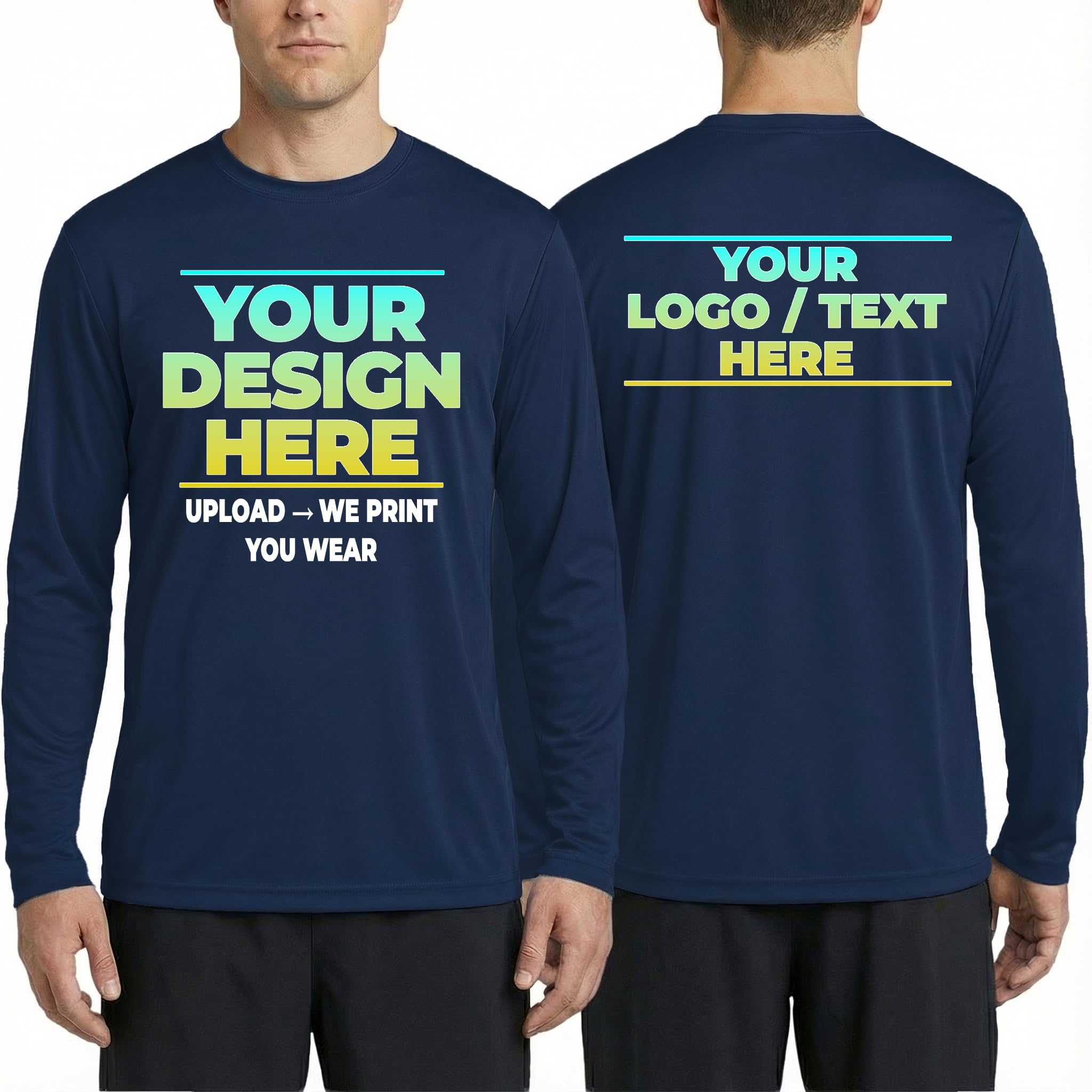 Customized Long Sleeve T-Shirt, 100% Polyester Performance