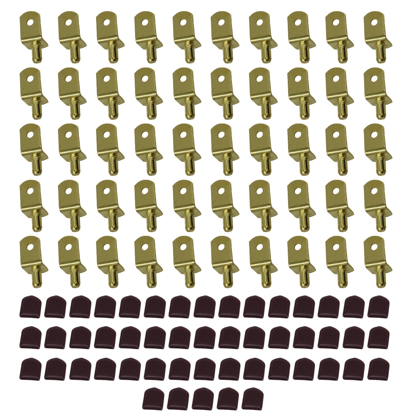 50Pcs Metal Shelf Brackets Stoppers Hole Punches Shelf Pins for Glass Kitchen Cabinet Bookcase Closet Furniture Shelves L Shaped Metal Peg
