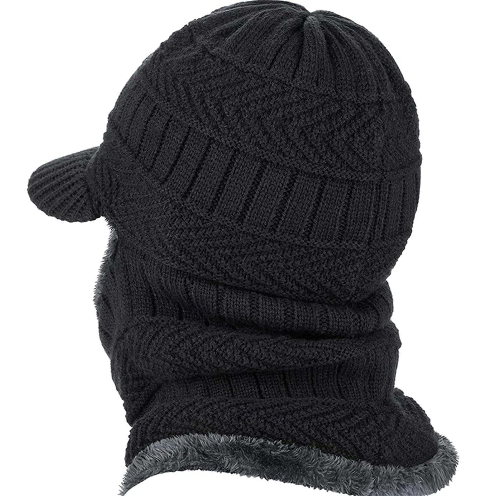 Pasamontañas 2 uds pasamontañas Sombrero de Invierno for Hombres for Hombres Mujeres Bufanda Gorro pasamontañas máscara capó Sombrero de Punto