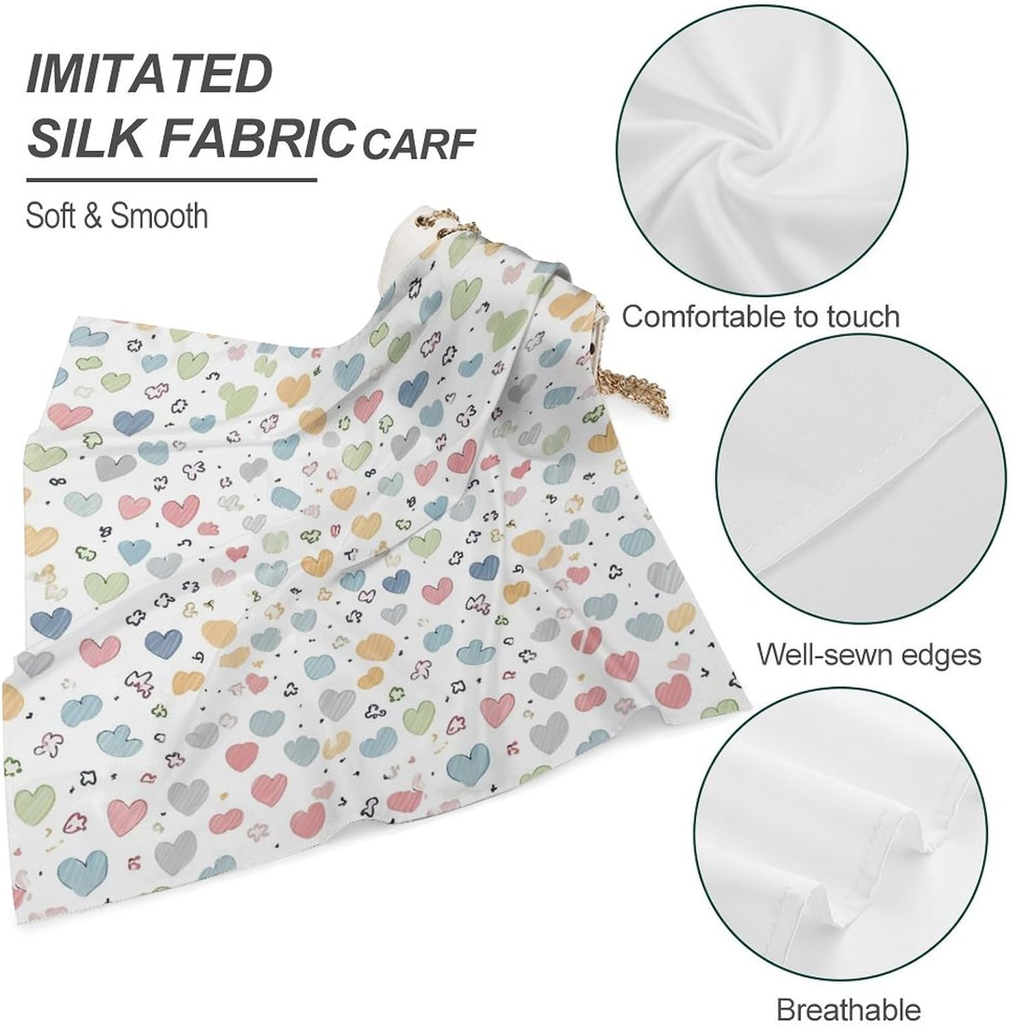 Square Kerchief Bandanas Silky Touch Head Scarf Beautiful Sea Mask Scarf for Men & Women