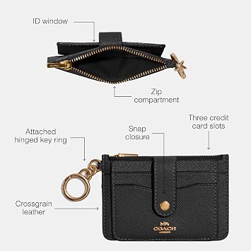 COACH Crossgrain Leather Attachment Card Case