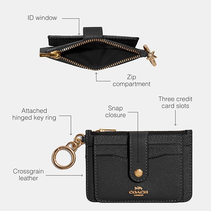COACH Crossgrain Leather Attachment Card Case
