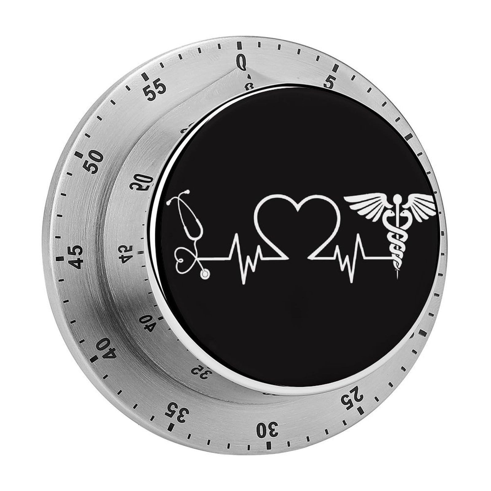 Love HeartHeartbeat Black and White Circular Rotating Timer, Suitable for Kitchen and Bedroom