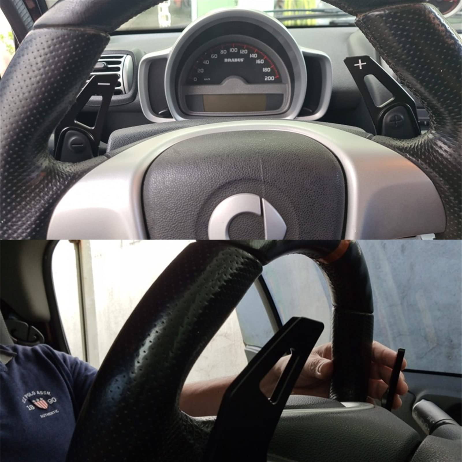 Asudaro Paddle per cambio al volante in lega di alluminio compatibile con Smart 451453 / Fortwo 2009-2017, sostituzione dell'estensione del cambio al volante, estensione del cambio al volante