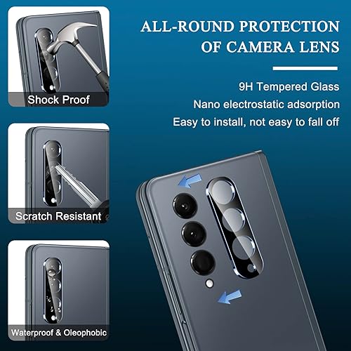 Miniatura 5 de WYQLTD - Protector de pantalla para Samsung Galaxy Z Fold 4, 2 unidades interiores + 2 protectores de pantalla EPU frontal + 2 protectores de lente