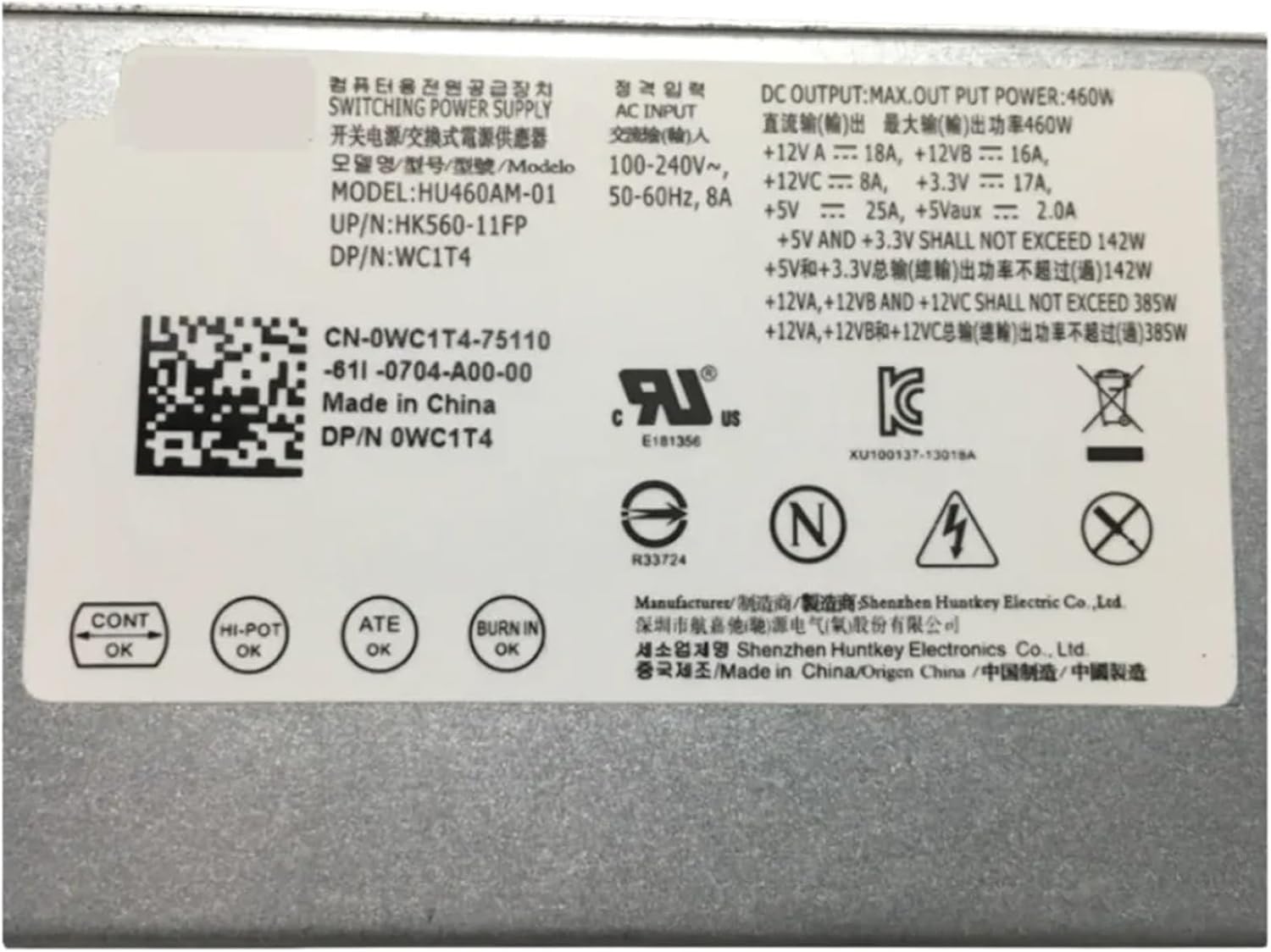 PSU Power Supply for 3050 3668SFF 5090 3070 7050 7070MT 3650 3653 3470 HU460AM-01 HK560-11FP AC460AD-00 L240ES-00