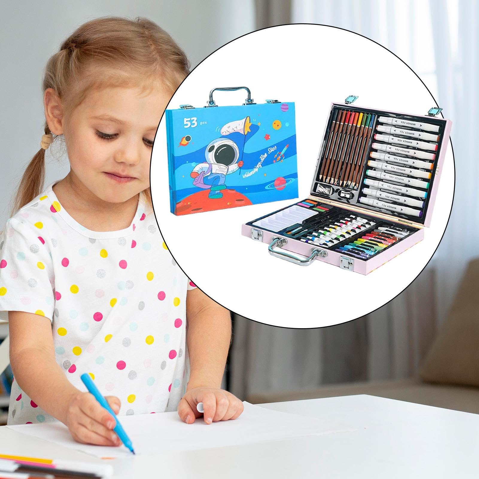 Generisch Set da disegno, set di matite da colorare per bambini, set creativo per il fai da te | accessori educativi con colori brillanti per ispirazione creativa in viaggio