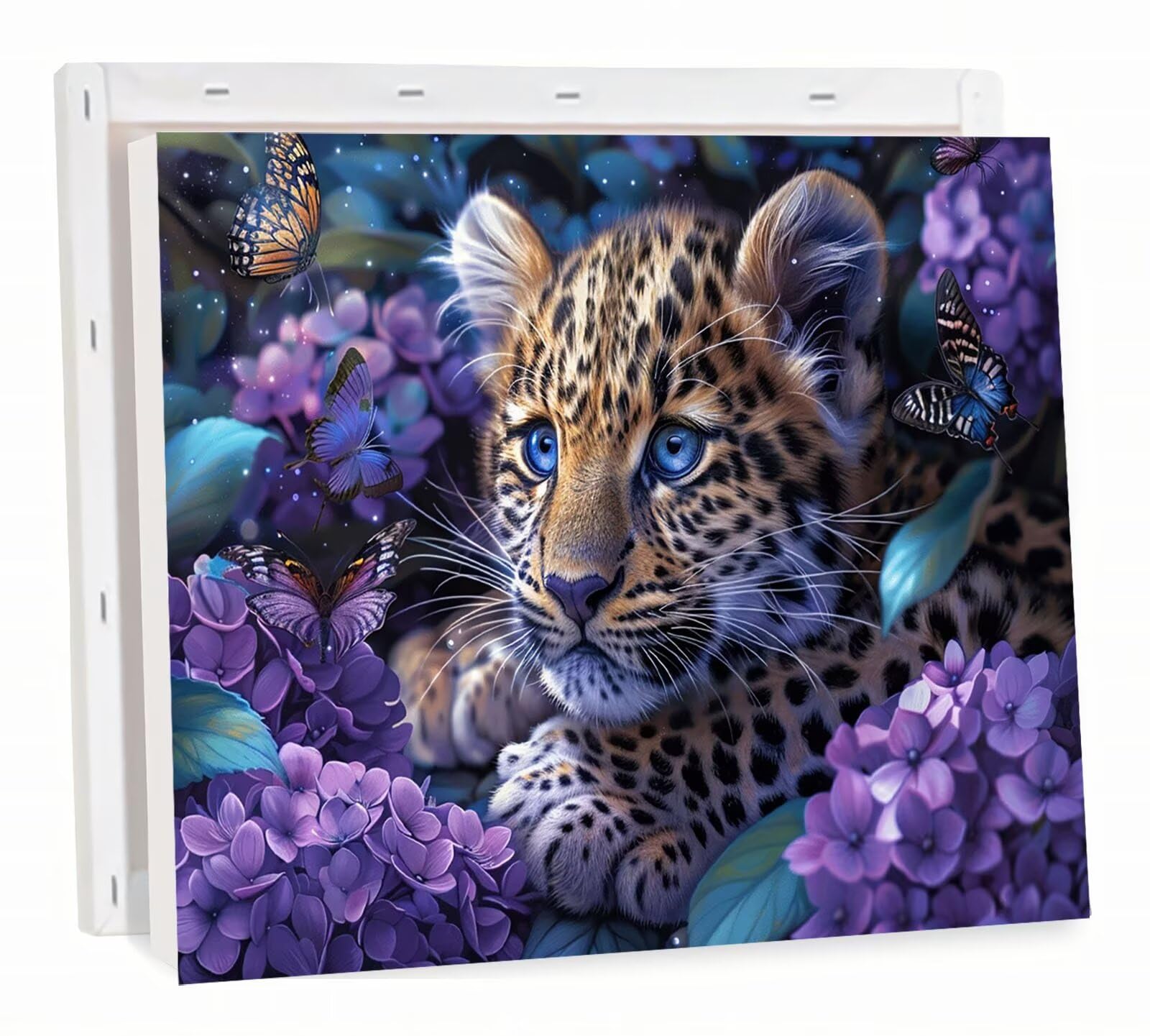 Kwiat Malowanie według numerów Dorosły z ramą, DIY Malarstwo Numery Dzieci, Leopard z Akrylowym Pigmentem Kreatywny wypoczynek Dorośli lub początkujący Malowanie według numerów do dekoracji domu 70x90