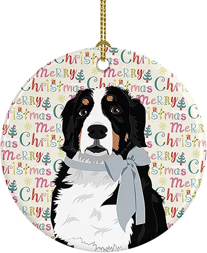 Miniatura 108 de Caroline's Treasures Adorno navideño de husky siberiano en blanco y negro #2 de cerámica para árbol de Navidad, decoración colgante para el hogar,