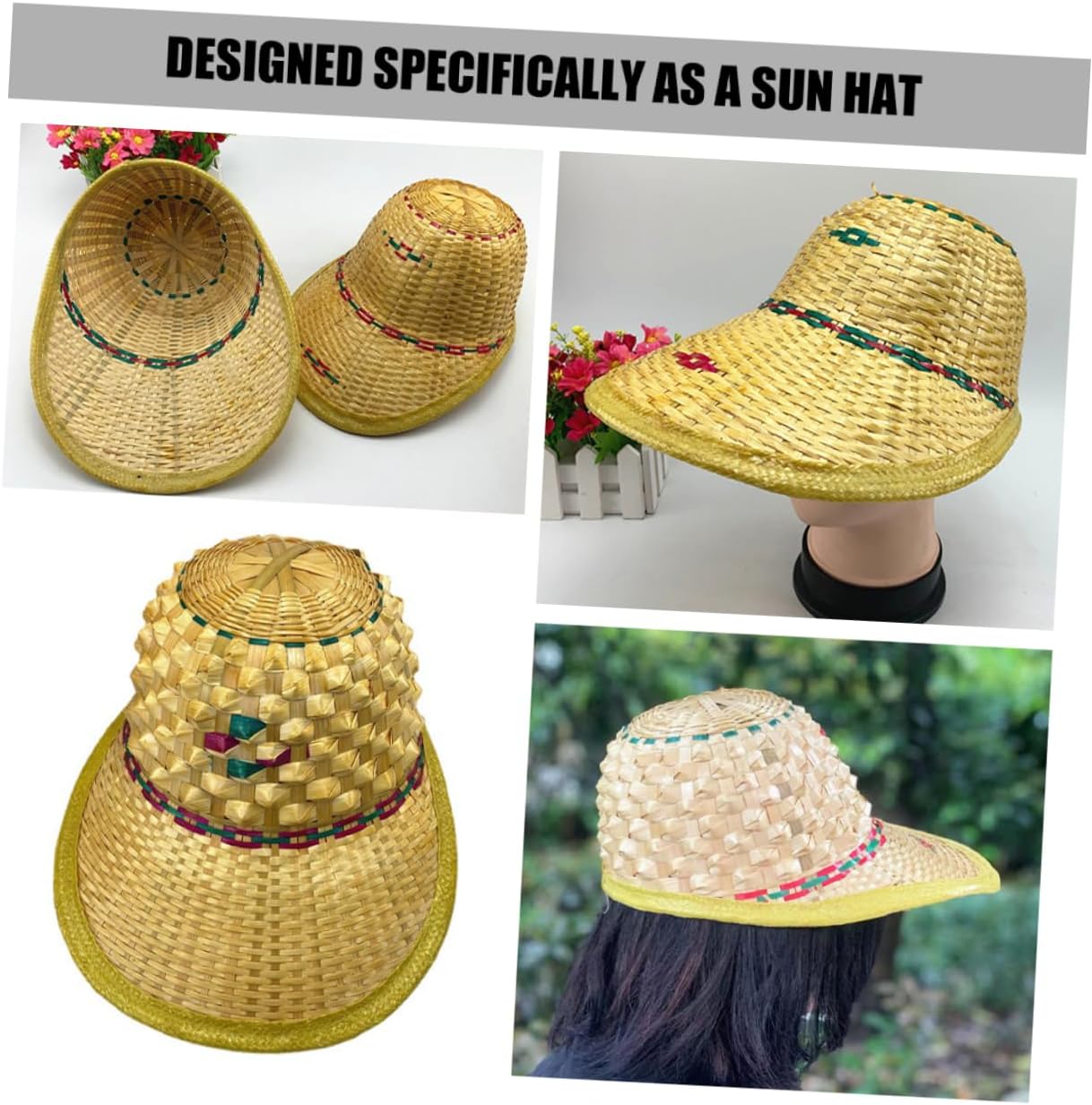 Woven Sun Hat for Outdoor Activities Asian Farmer Hat for Beach Camping and Travel Stylish Sun