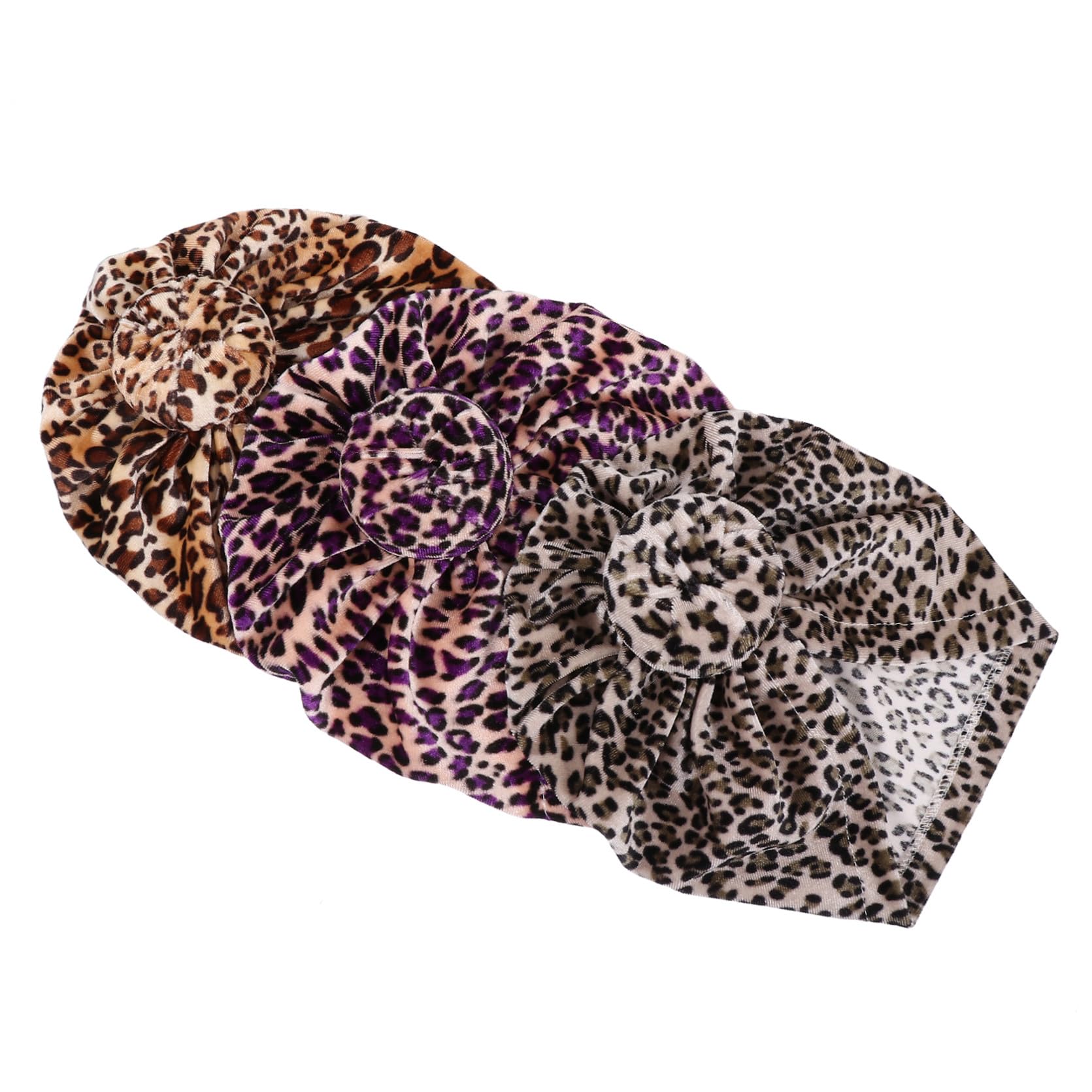 LIFKOME Gorro con Estampado De Leopardo para Niños Pañuelos De Algodón Turbantes para Bebés Gorro Bebe Recien Nacido Gorritos Bebé Recién Nacido Gorro De Oreja De Bebé
