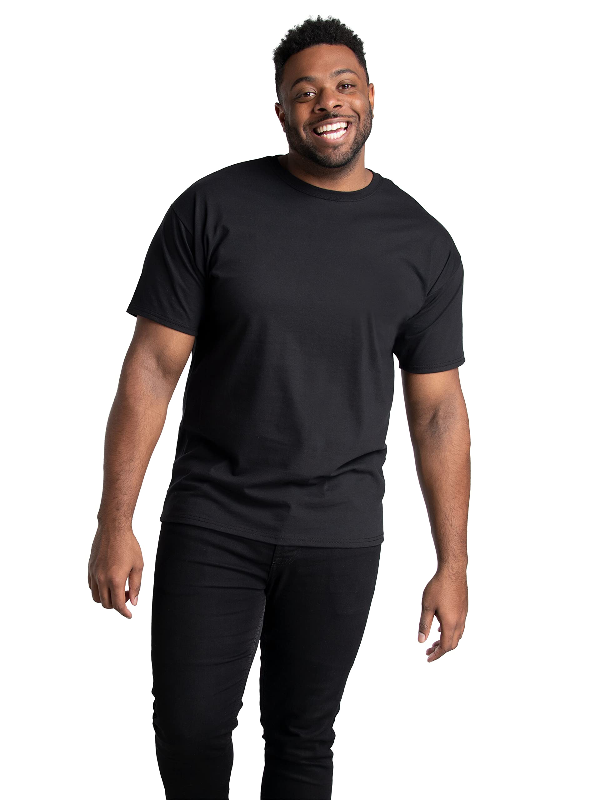 Men's Big & Tall Eversoft Cotton Short Sleeve T Shirts, Breathable & Moisture Wicking with Odor Control