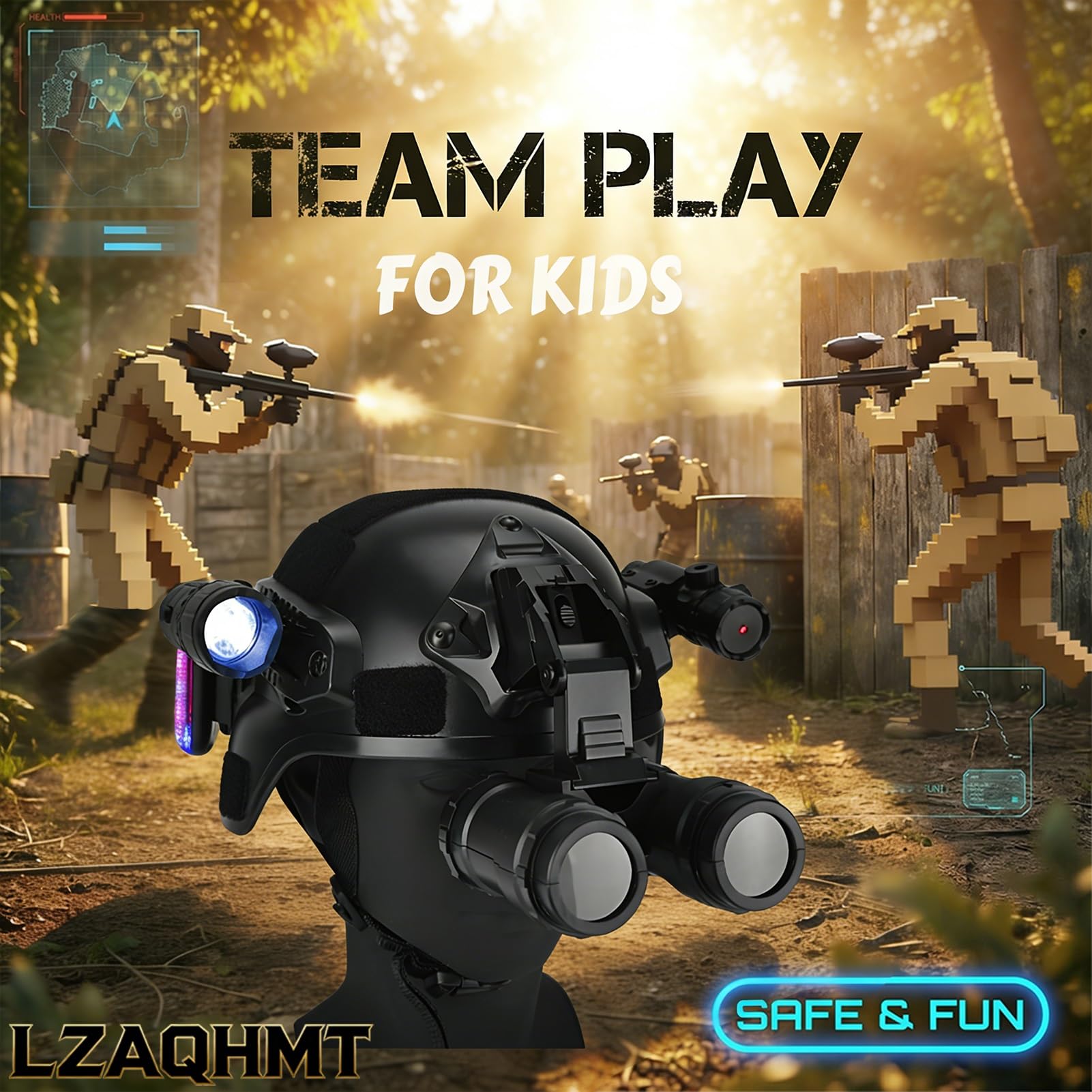 Taktisches Helm- Und Schutzwesten-Set Für Kinder Mit Taschenlampe Multifunktionale Kampfausrüstung Für Cosplay, Airsoft Und Outdoor-Spiele