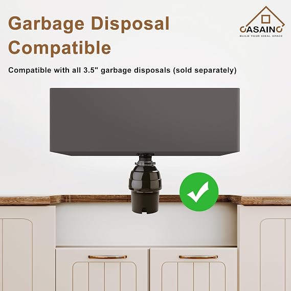 CASAINC 33-inch Kitchen Sink Black, Farmhouse Sink Fireclay Apron -Front Farmhouse Deep Single Bowl, Farmhouse Sink with Stainless Steel Bottom Grid and Kitchen Sink Drain