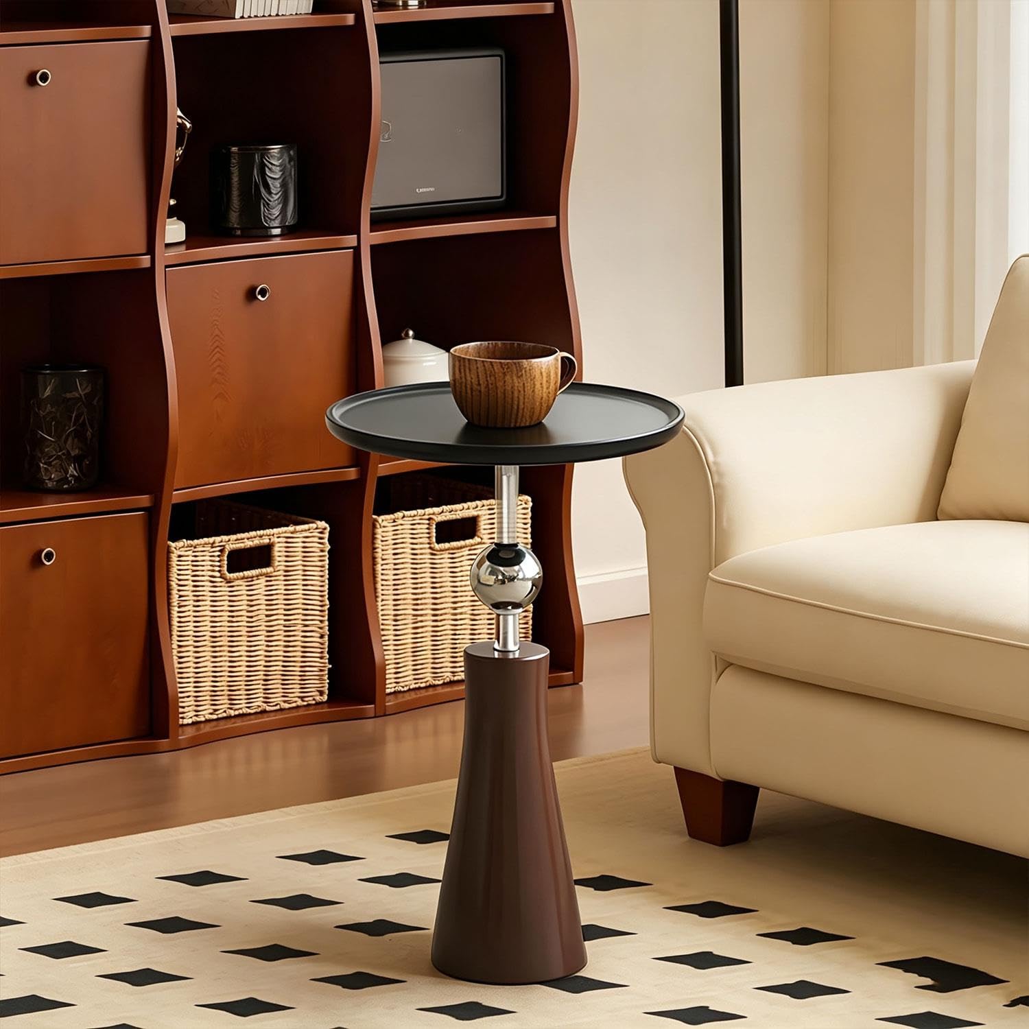 Mesa Auxiliar Redonda,Mesita De Noche Estilo Moderno