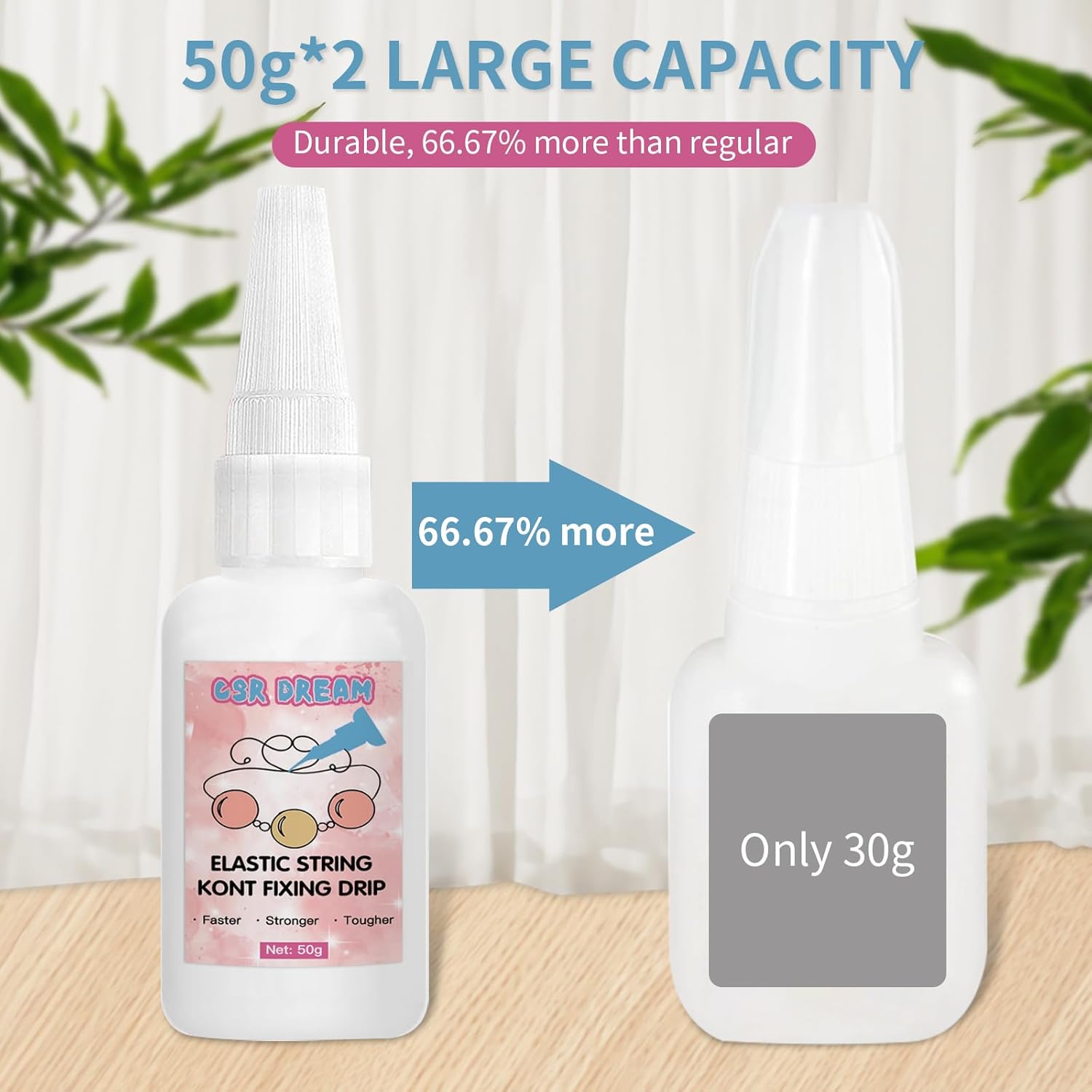 100g Professional Bracelets Elastic String Knot Fixing Drip Glue, Clear Jewelry Bracelets Glue, Keep Stretchy Bracelet String Stay Perfectly Tied DIY Craft Jewelry kit