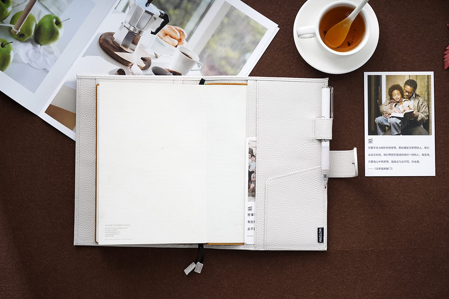 Moterm Leather Cover for A5 Notebook, Fits Hobonichi Cousin, Stalogy and Midori MD Planner, with Pen Loop - Image 4