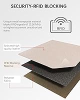 Vista 4 de BOSTANTEN Cartera pequeña para mujer, RFID, de piel, con bolsillo de cremallera, Beige