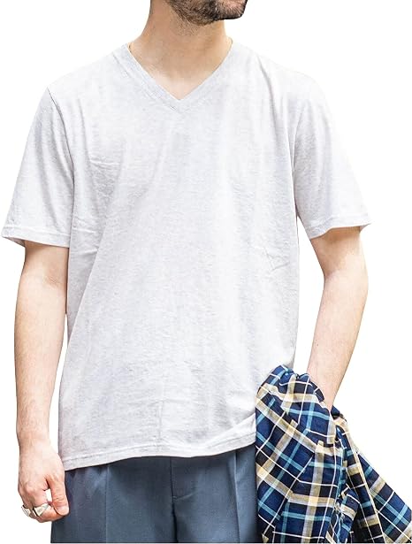 Amazon エディフィス Izmir コットン Vネック Tシャツ M ホワイト Tシャツ カットソー 通販