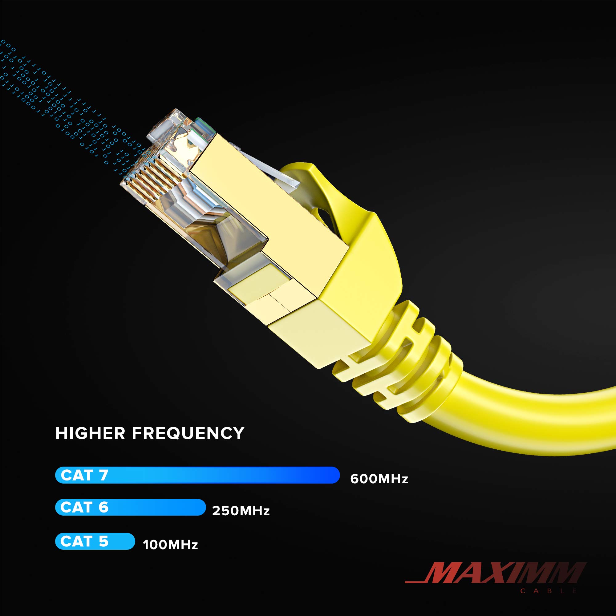 Cavo Ethernet Cat 7 da 30,5 m, cavo patch ad alta velocità Cat7 Internet e LAN di rete, connettori RJ45, perfetto per giochi, streaming e altro (giallo)